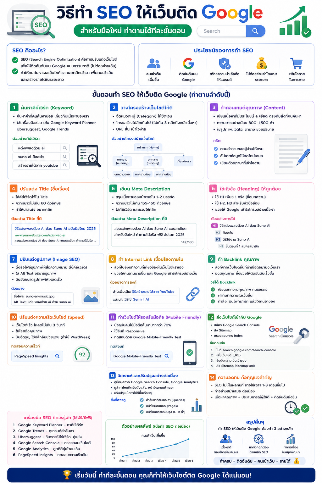วิธีทำ SEO ให้เว็บติด Google